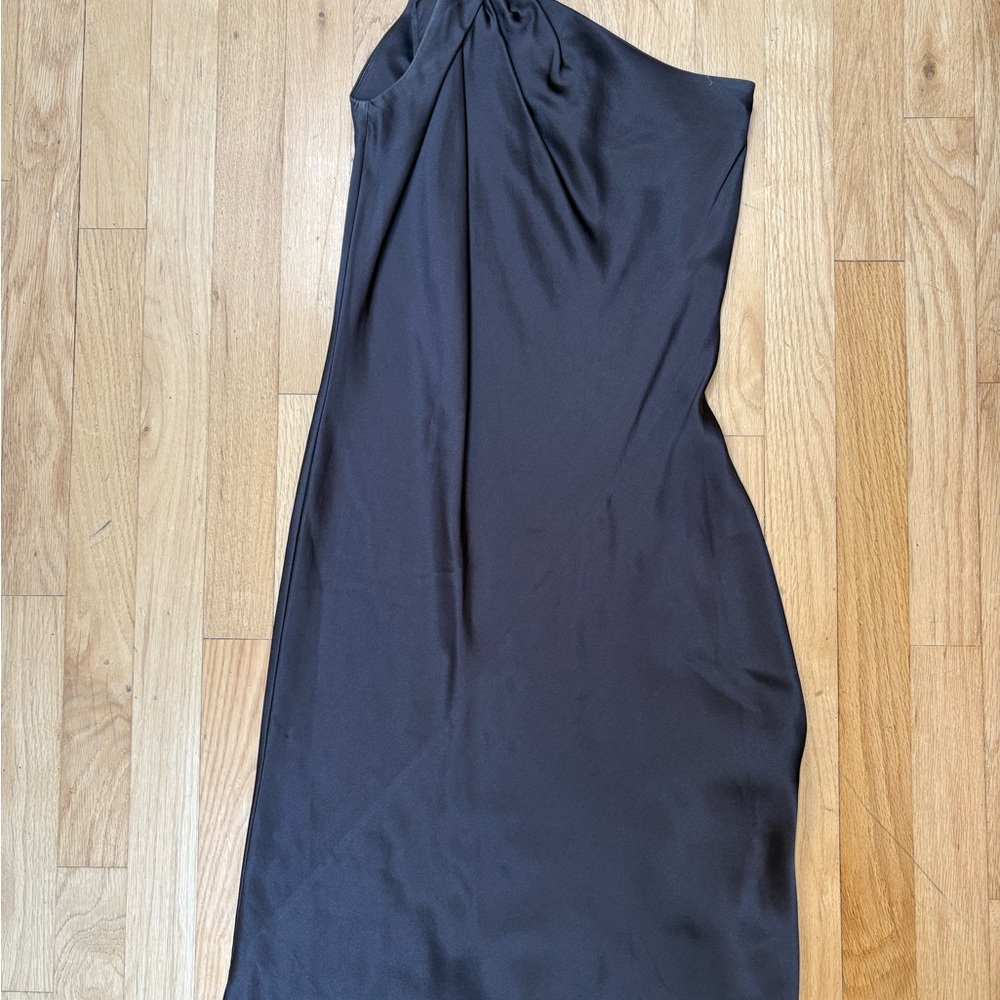 Elegant One Shoulder Gunmetal Grey Dress